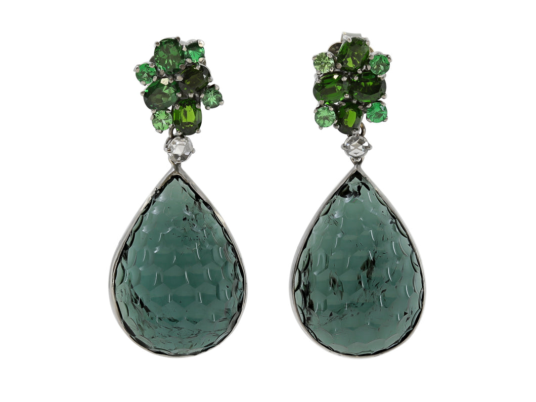 Kazanjian Tourmaline Earrings, in 18K Black Rhodium Plated White Gold