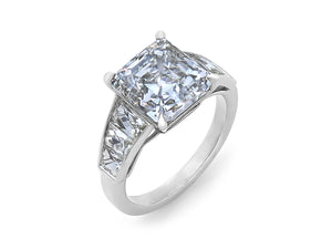 Kazanjian Asscher Cut Diamond, 5.61 Carats, Ring in Platinum