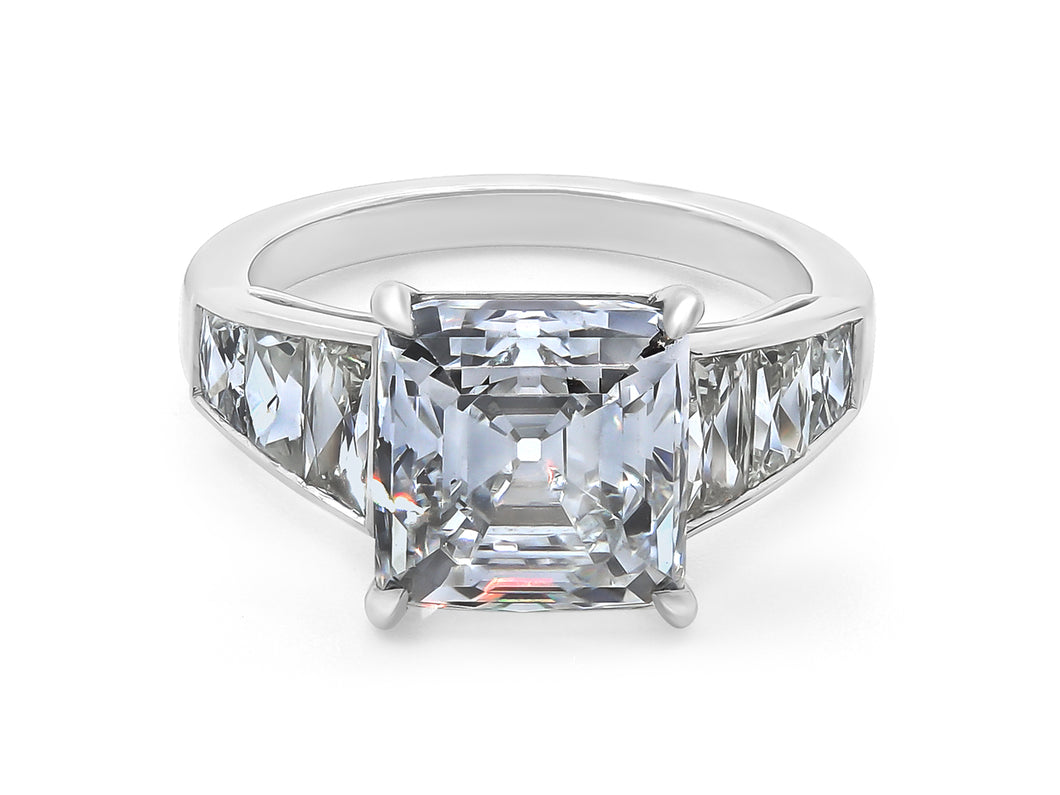 Kazanjian Asscher Cut Diamond, 5.61 Carats, Ring in Platinum