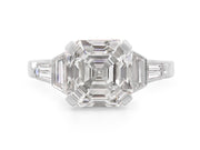Asscher Cut Diamond, 4.17 carats, Ring in Platinum