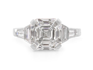 Kazanjian Asscher Cut Diamond, 4.17 carats, Ring in Platinum