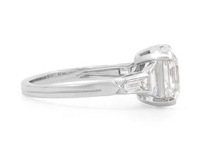 Kazanjian Asscher Cut Diamond, 4.17 carats, Ring in Platinum