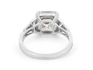 Kazanjian Asscher Cut Diamond, 4.17 carats, Ring in Platinum