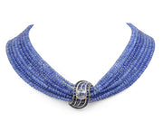 Torsade Multi-Strand Sapphire Bead Necklace, in 18K Yellow Gold