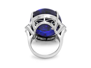 Kazanjian Black Opal Ring in Platinum