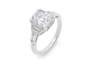 Kazanjian Asscher Cut Diamond, 3.02 carats, Ring in Platinum