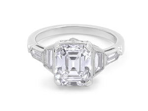 Kazanjian Asscher Cut Diamond, 3.02 carats, Ring in Platinum