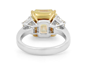 Kazanjian Fancy Intense Yellow Diamond, 8.17 carats, Ring in Platinum & 18K Yellow Gold