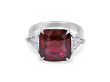 Load image into Gallery viewer, Kazanjian Cushion Cut Ruby, 8.58 carats, &amp; Diamond Ring in Platinum
