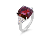 Load image into Gallery viewer, Kazanjian Cushion Cut Ruby, 8.58 carats, &amp; Diamond Ring in Platinum
