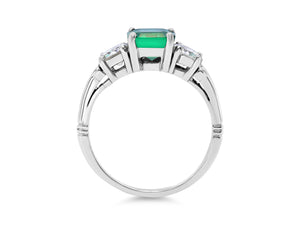 Kazanjian Emerald, 1.21 Carats, & Diamond Ring in Platinum