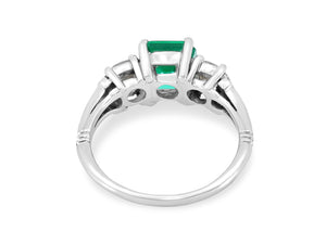 Kazanjian Emerald, 1.21 Carats, & Diamond Ring in Platinum