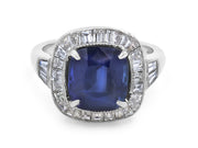 Sapphire, 6.20 carats, Ring, in Platinum & 18K Yellow Gold