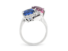 Load image into Gallery viewer, Kazanjian Pink and Blue Sapphire Twin Ring in Platinum
