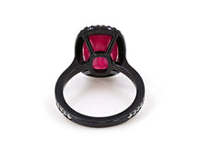 Load image into Gallery viewer, Kazanjian Ruby, 6.25 carats, &amp; Diamond Ring in 18K Blackened Gold
