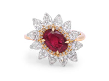 Load image into Gallery viewer, Kazanjian Oval Ruby, 2.43 carats, and Diamond Ring in Platinum &amp; 18K Yellow Gold
