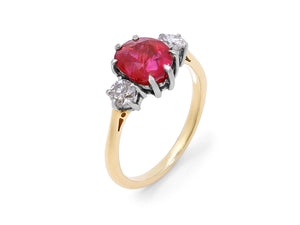 Kazanjian Burma Ruby Ring, 3.59 Carats, in Platinum & 18K Yellow Gold