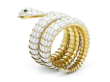 Load image into Gallery viewer, Kazanjian Snake Wrap Bracelet, in White Enamel &amp; 18K Yellow Gold
