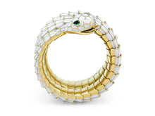 Load image into Gallery viewer, Kazanjian Snake Wrap Bracelet, in White Enamel &amp; 18K Yellow Gold
