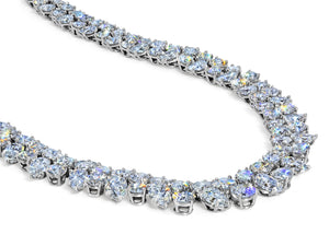 Kazanjian Modern Double Row Diamond Necklace in Platinum