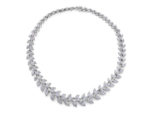Kazanjian Diamond Leaf Motif Necklace in 18K White Gold