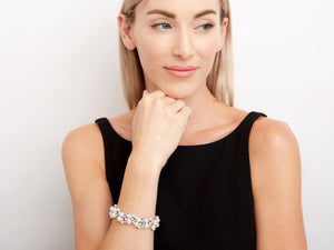 Pearl & Diamond Bracelet in 18K White Gold