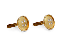 Load image into Gallery viewer, Kazanjian Diamond Button Cufflinks in 18K Yellow Gold
