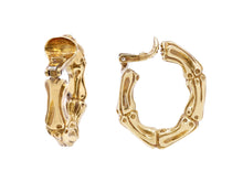 Load image into Gallery viewer, Bamboo Hoop Earrings in 18K Yellow Gold by Tiffany &amp; Co.
