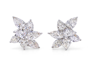 Kazanjian Diamond, 8.84 Carats, Cluster Earrings, in Platinum