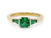 Three-Stone Emerald Ring in 18K Yellow Gold