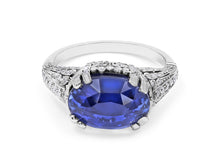 Load image into Gallery viewer, Kazanjian Sapphire, 12.80 carats, &amp; Diamond Ring in Platinum
