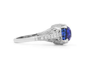 Kazanjian Sapphire, 12.80 carats, & Diamond Ring in Platinum