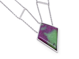 Kazanjian Ruby Zoisite Necklace in 14K White Gold