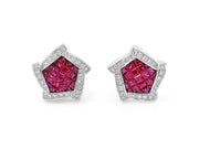 Ruby & Diamond Cufflinks in 18K White Gold