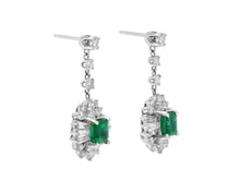 Load image into Gallery viewer, Kazanjian Emerald &amp; Diamond Earrings in 18K White Gold
