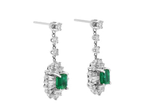 Kazanjian Emerald & Diamond Earrings in 18K White Gold