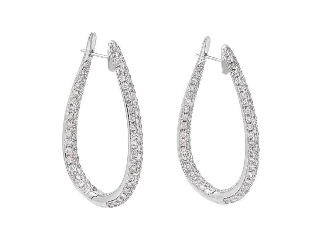 Kazanjian Diamond, 5.03 carats, Hoop Earrings in 18K White Gold