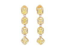 Load image into Gallery viewer, Kazanjian Yellow Diamond Drop Earrings in 18K Yellow Gold
