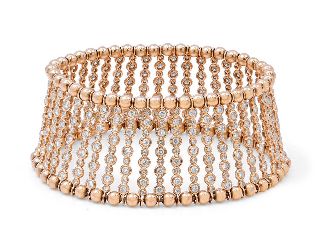 Kazanjian Bezel Set Diamond Bracelet in 18K Rose Gold