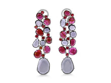 Load image into Gallery viewer, Kazanjian Ruby &amp; Gray Spinel Earrings in 18K White Gold

