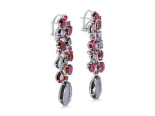 Load image into Gallery viewer, Kazanjian Ruby &amp; Gray Spinel Earrings in 18K White Gold
