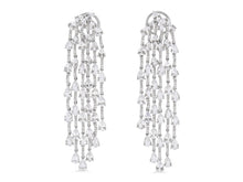 Load image into Gallery viewer, Kazanjian White Sapphire &amp; Diamond Earrings in 18K White Gold
