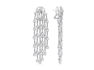 Kazanjian White Sapphire & Diamond Earrings in 18K White Gold