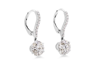 Kazanjian European Cut Diamond Pendant Earrings in 18K White Gold