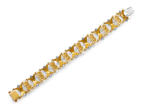 Freshwater Pearl & Diamond Bracelet in 18K Yellow Gold, by Ruser