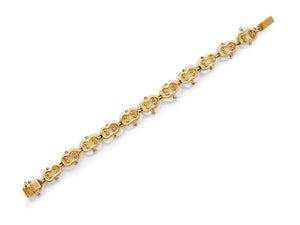 Freshwater Pearl & Diamond Bracelet in 18K Yellow Gold by Ruser