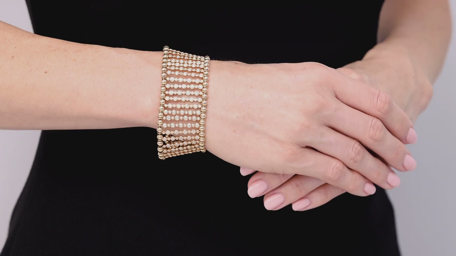 Load video: Bezel Set Diamond Bracelet in 18K Rose Gold