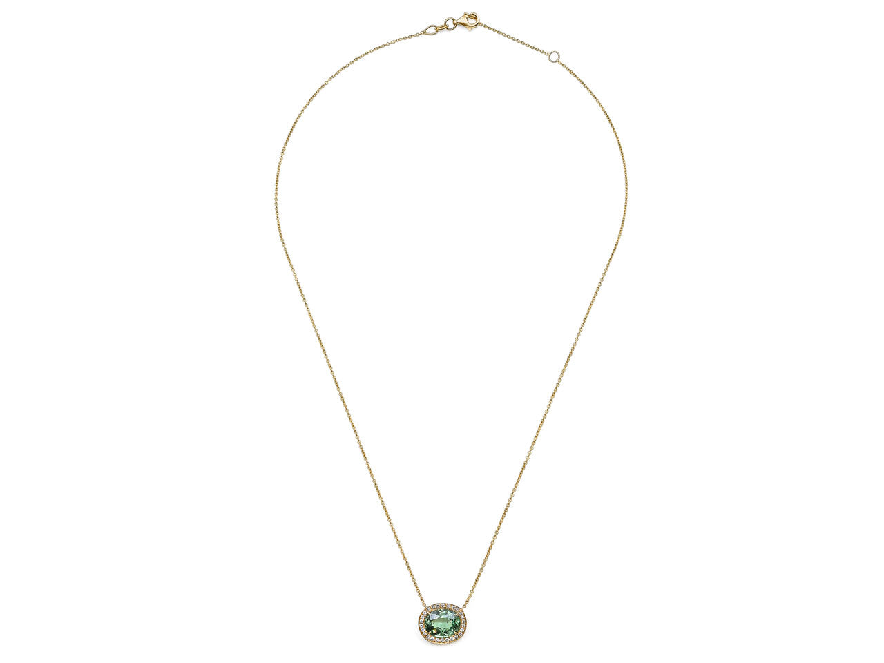 Demantoid Garnet Pendant Necklace, in 18K Yellow Gold