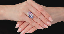 Load and play video in Gallery viewer, Kazanjian Pink and Blue Sapphire Twin Ring in Platinum
