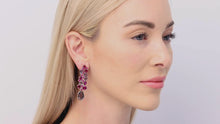 Load and play video in Gallery viewer, Kazanjian Ruby &amp; Gray Spinel Earrings in 18K White Gold
